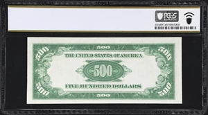 image for: Fr. 2201-G. 1934 Light Green Seal $500 Federal Reserve Note. Chicago. PCGS Banknote Gem Uncirculated 65 PPQ.