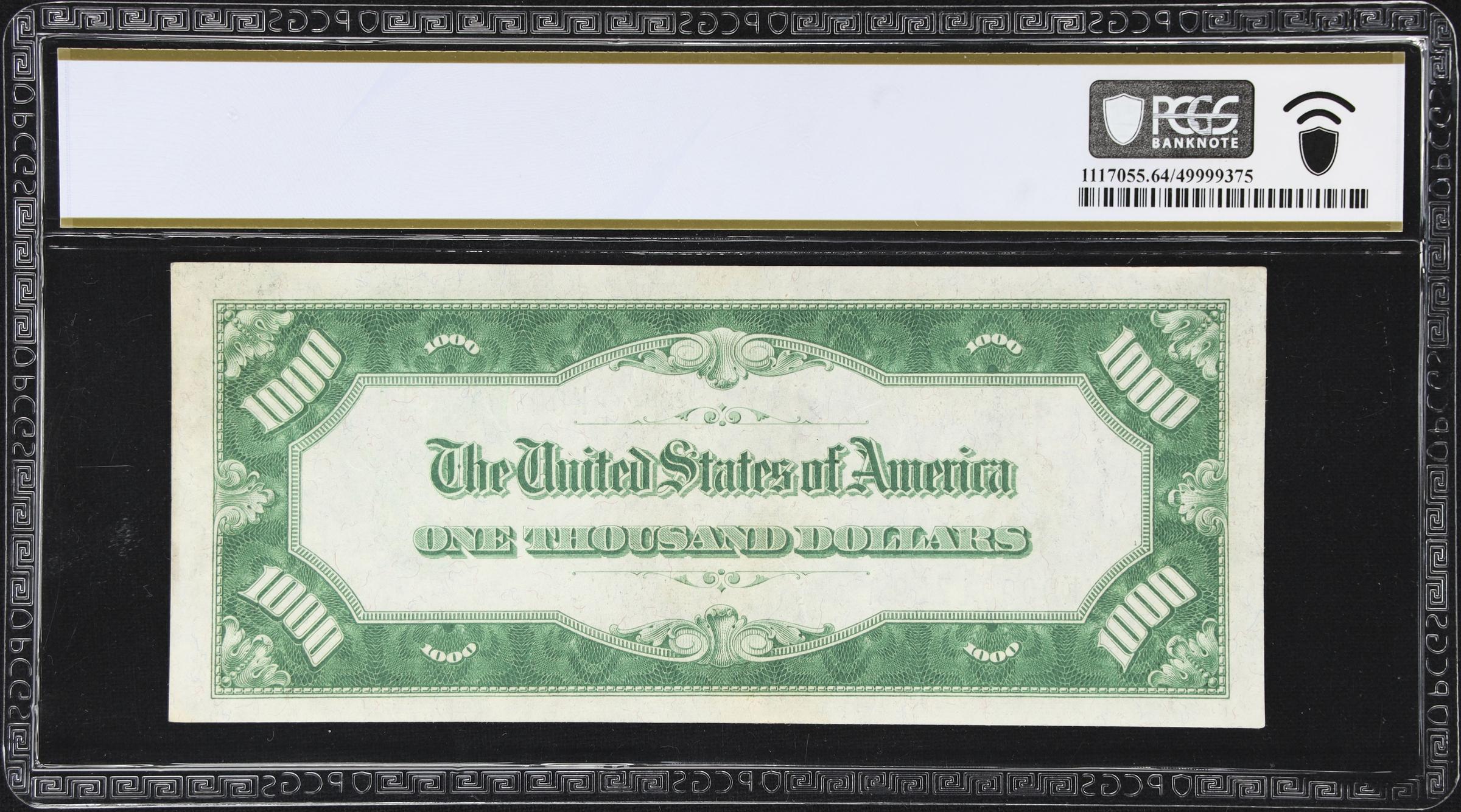 image for: Fr. 2210-K. 1928 Dark Green Seal $1000 Federal Reserve Note. Dallas. PCGS Banknote Choice Uncirculated 64.