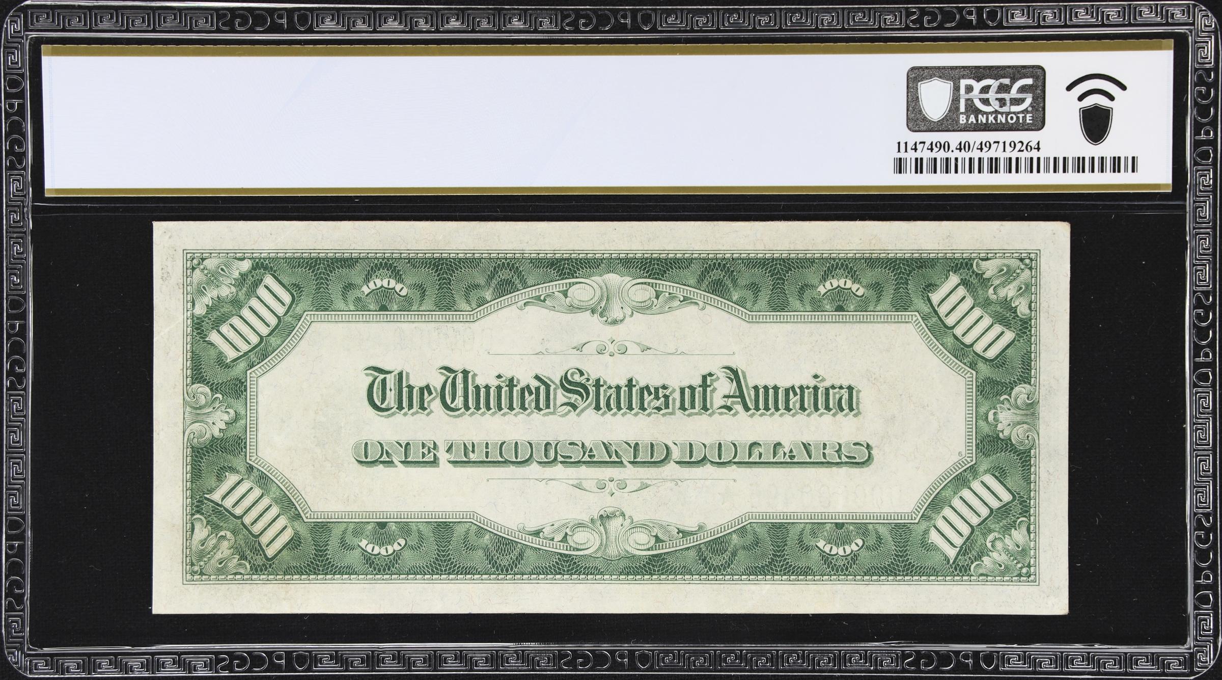 image for: Fr. 2211-Dm*. 1934 Dark Green Seal $1000 Federal Reserve Star Note. Mule. Cleveland. PCGS Banknote Extremely Fine 40.