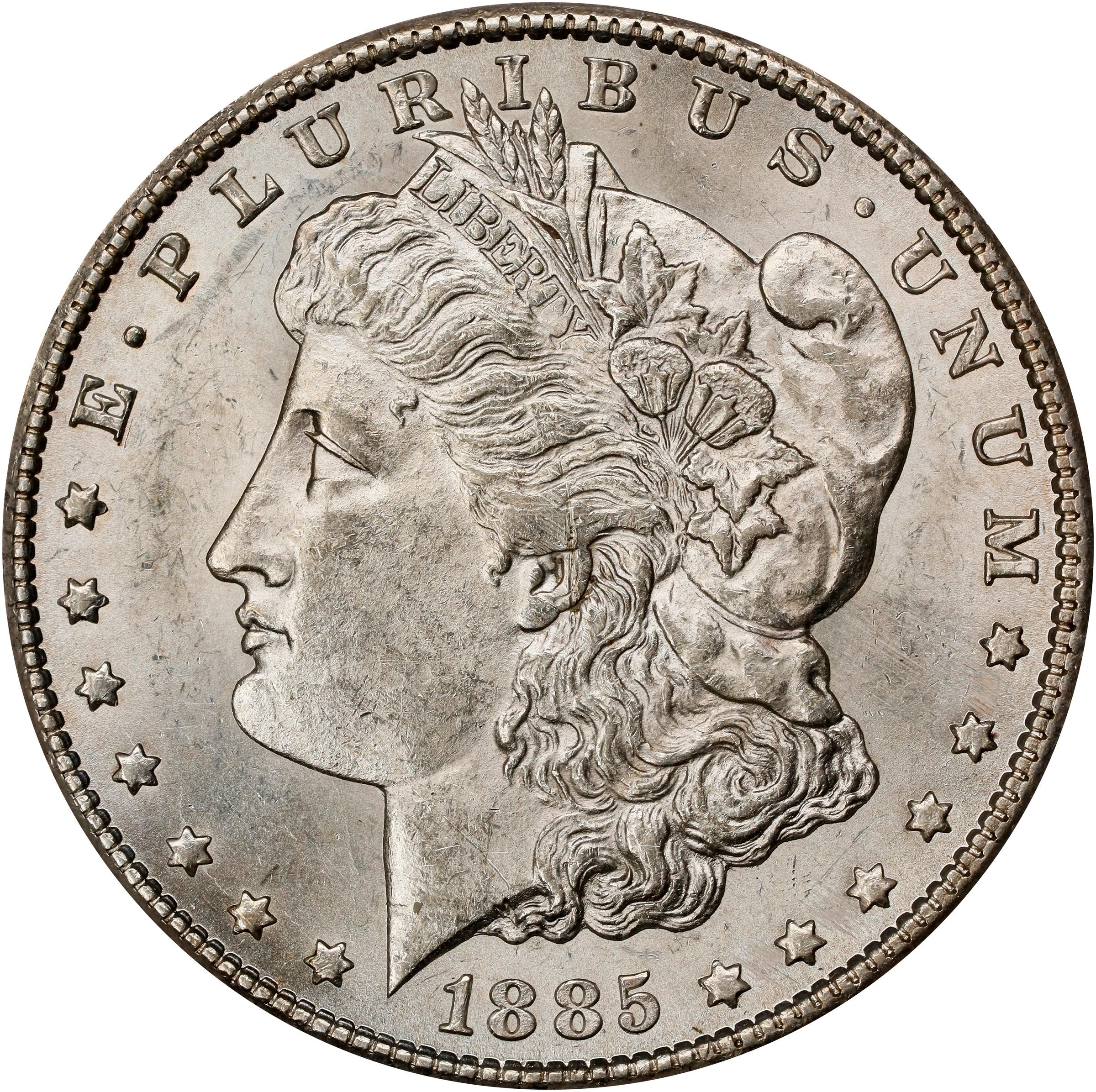 1885-CC Morgan Silver Dollar. AU-58 (PCGS).
