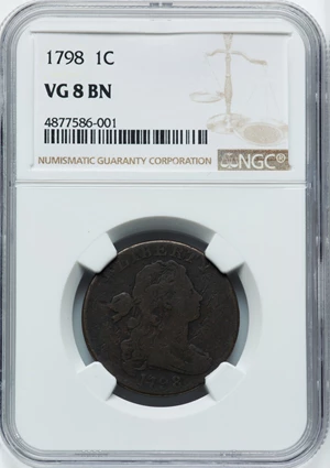 image for: 1798 1C Second Hair Style, S-176, B-24, R.4, VG8 NGC....