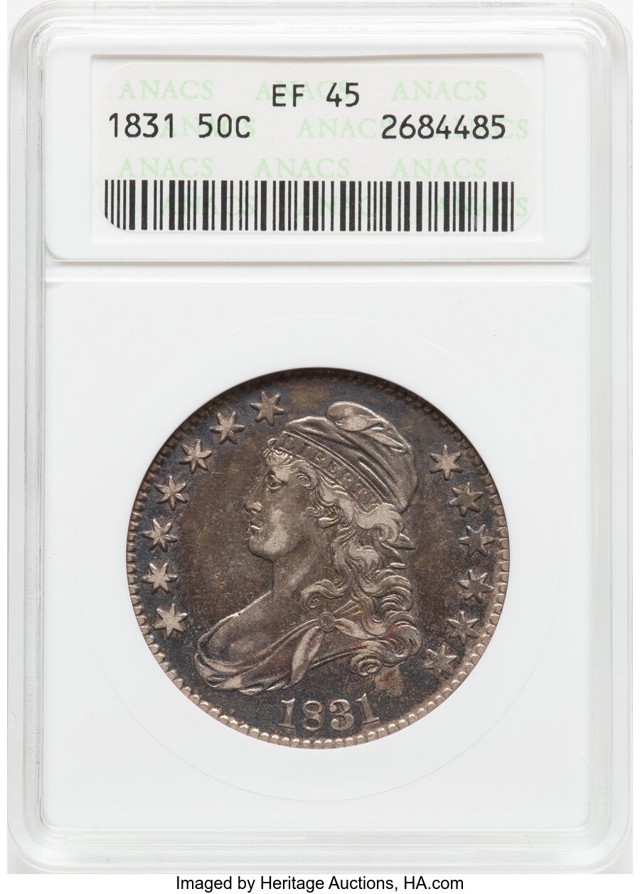 image for: 1831 50C O-116, Low R.4, XF45 ANACS.  Mintage 5,873,660....