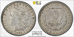 image for: 1888-O Morgan Silver Dollar. VAM-4. Top 100 Variety. Doubled Die Obverse, Hot Lips. VF-30 (PCGS).