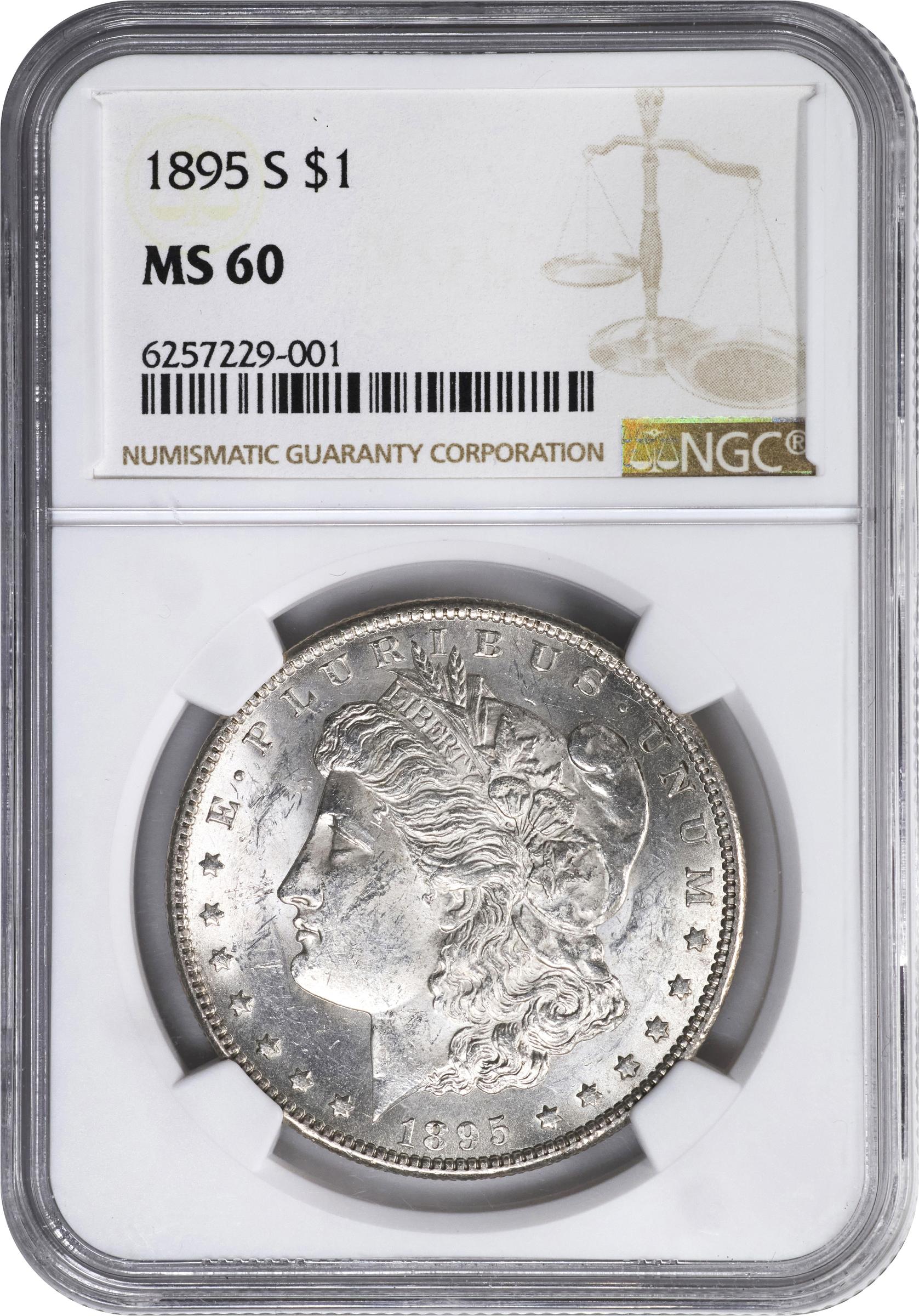 1895-S $1 MS60 CAC thumbnail 3