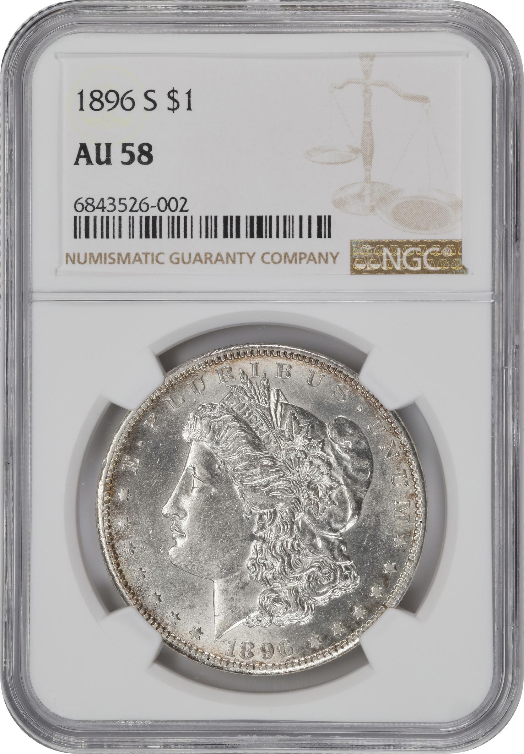 1896-S $1 AU58 thumbnail 3