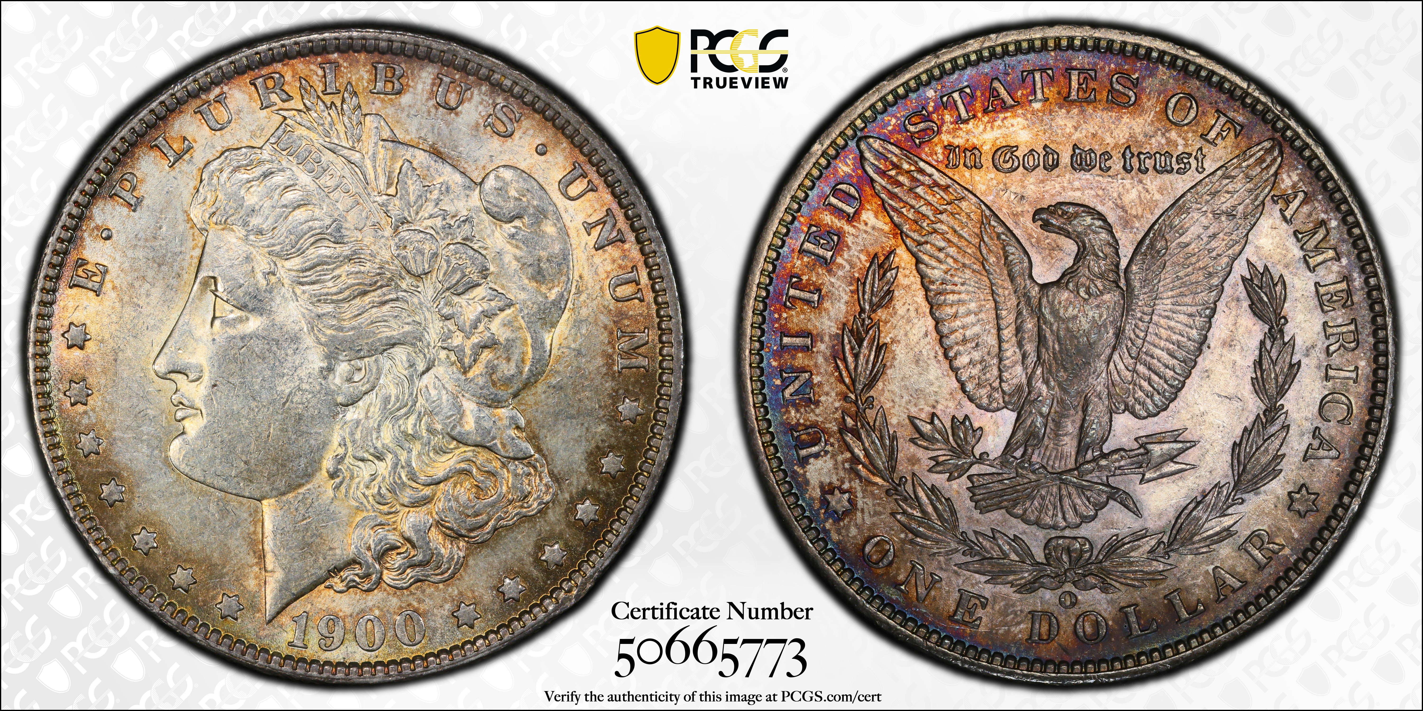 image for: 1900-O/CC Morgan Silver Dollar. VAM-10. Top 100 Variety. AU-58 (PCGS).