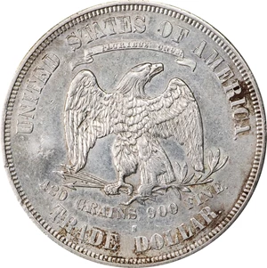 image for: 1874-S Trade Dollar. Chop Mark. AU Details--Cleaned (PCGS).