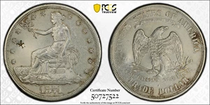 image for: 1874-S Trade Dollar. Chop Mark. AU Details--Cleaned (PCGS).
