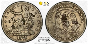 image for: 1875-CC Trade Dollar. Chop Mark. VF-20 (PCGS).