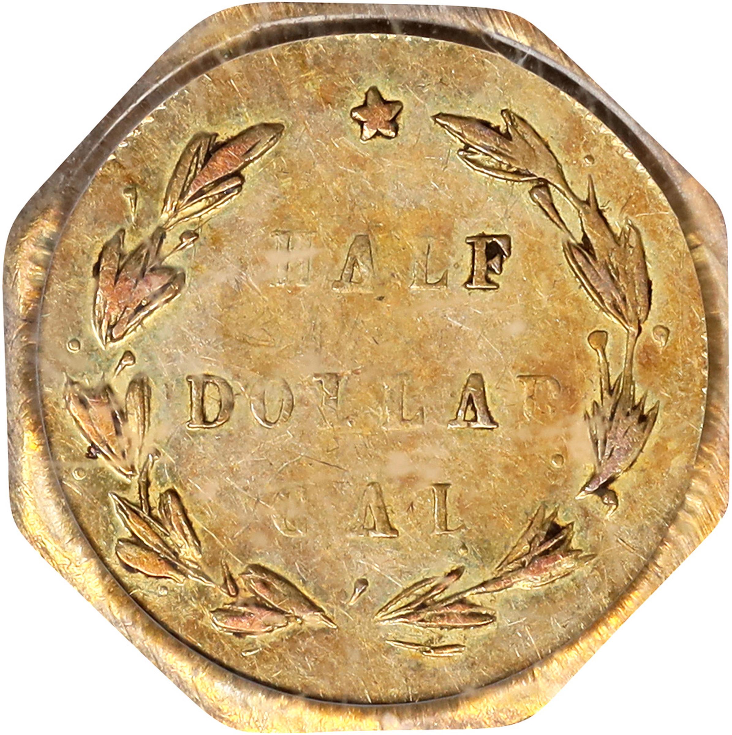 image for: 1870-G Octagonal 50 Cents. BG-922. Rarity-3. Liberty Head. AU-50 (PCGS). OGH.