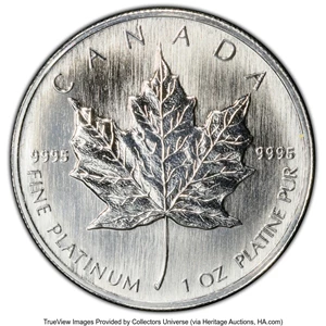 image for: Canada: Elizabeth II platinum "Maple Leaf" 50 Dollars 1994 MS68 PCGS,...
