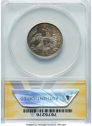 image for: 1831 25C Large Letters, B-5, FS-301, R.3 -- Cleaned, Damaged, Retoned -- ANACS Details. AU53. Mintage 398,000....