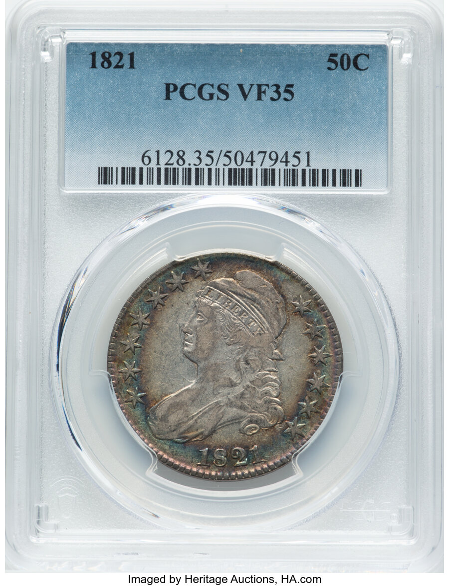image for: 1821 50C O-106a, R.1, VF35 PCGS.  Mintage 1,305,797....