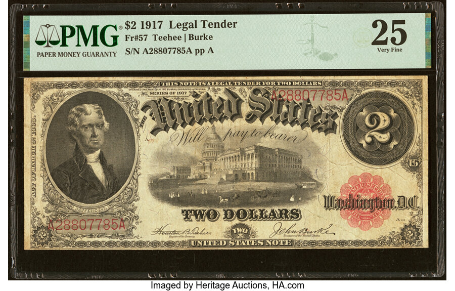 image for: Fr. 57 $2 1917 Legal Tender PMG Very Fine 25....
