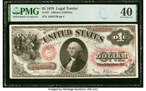 image for: Fr. 27 $1 1878 Legal Tender PMG Extremely Fine 40....