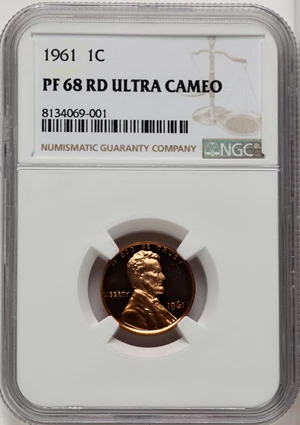 image for: 1961 1C PR68 Red Ultra Cameo NGC. NGC Census: (34/6)....