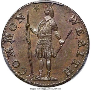 image for: 1788 1/2 C Massachusetts Half Cent, R. 1-B, W-6010, R.2, MS64 Brown PCGS....