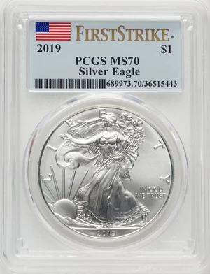 image for: 2019 $1 Silver Eagle, First Strike MS70 PCGS....