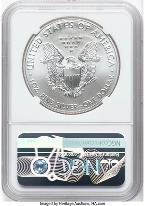 image for: 2019 $1 Silver Eagle, Early Releases, MS70 NGC. Hand-signed, Anna Escobedo. NGC Census: (57936). PCGS Population: (20025). ...