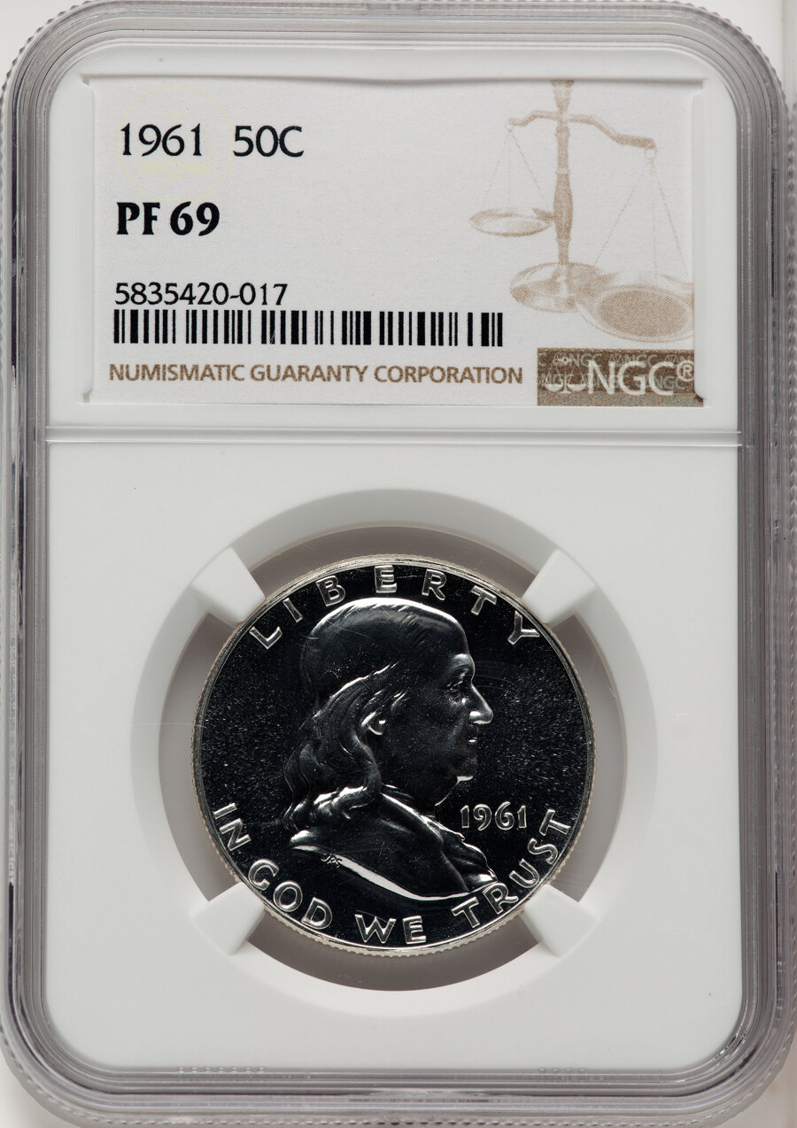 1961 Franklin Half Dollar, Proof Proof (PR) Pricing Guide