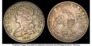 image for: 1837 25C B-3, R.4, VF20 PCGS. PCGS Population: (1/7 and 0/0+). Mintage 252,400....