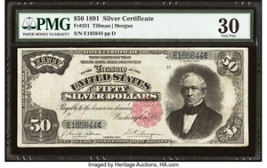 image for: Fr. 331 $50 1891 Silver Certificate PMG Very Fine 30....