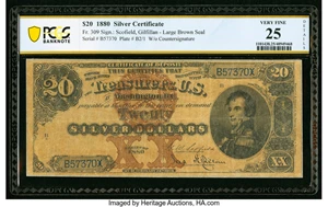 image for: Fr. 309 $20 1880 Silver Certificate PCGS Banknote Very Fine 25 Details....