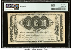 image for: Fr. 214 $10 1879 Refunding Certificate PMG Very Fine 25....