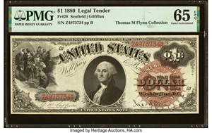 image for: Fr. 28 $1 1880 Legal Tender PMG Gem Uncirculated 65 EPQ....