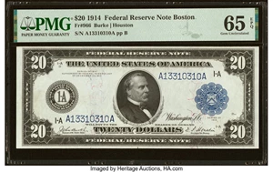 image for: Fr. 966 $20 1914 Federal Reserve Note PMG Gem Uncirculated 65 EPQ....