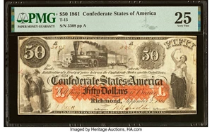 image for: T15 $50 1861 PF-1 Cr. 79 PMG Very Fine 25....