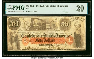 image for: T15 $50 1861 PF-1 Cr. 79 PMG Very Fine 20....