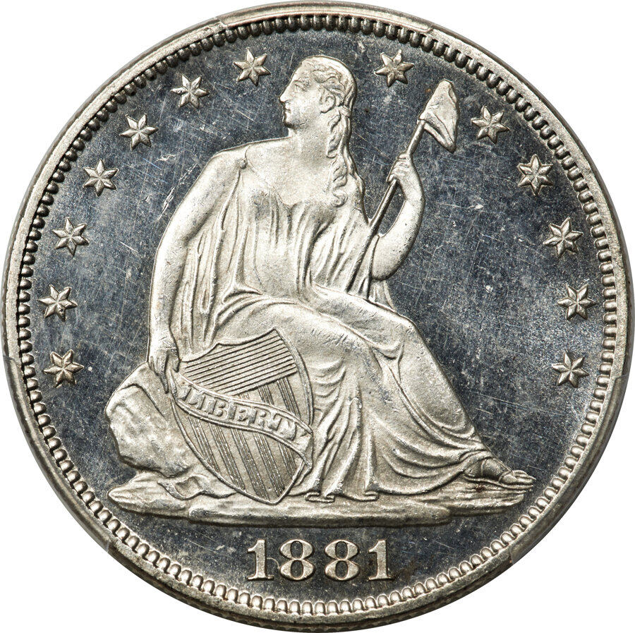 image for: 1881 50C MS64 Prooflike PCGS....