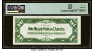 image for: Fr. 2211-J $1,000 1934 Light Green Seal Federal Reserve Note. PMG Choice Uncirculated 64....