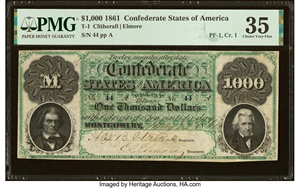 image for: T1 $1,000 1861 PMG Choice Very Fine 35....