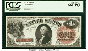 image for: Fr. 30 $1 1880 Legal Tender PCGS Gem New 66PPQ....