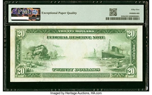 image for: Fr. 955b $20 1914 Red Seal Federal Reserve Note PMG About Uncirculated 55 EPQ....