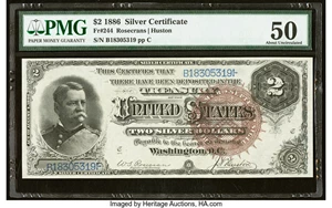 image for: Fr. 244 $2 1886 Silver Certificate PMG About Uncirculated 50....