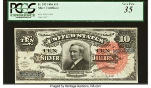 image for: Fr. 293 $10 1886 Silver Certificate PCGS Very Fine 35....