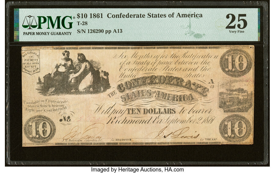 image for: T28 $10 1861 PF-11 Cr. 236A PMG Very Fine 25....