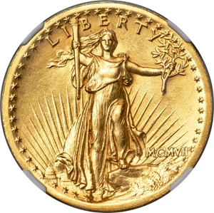 image for: 1907 $20 High Relief PR62 NGC....