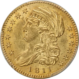 image for: 1811 $5 Tall 5, BD-1, High R.3, AU58 PCGS....