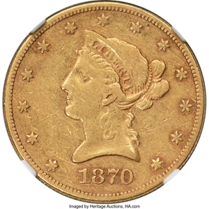 image for: 1870-CC $10 XF40 NGC. Winter 1-B....
