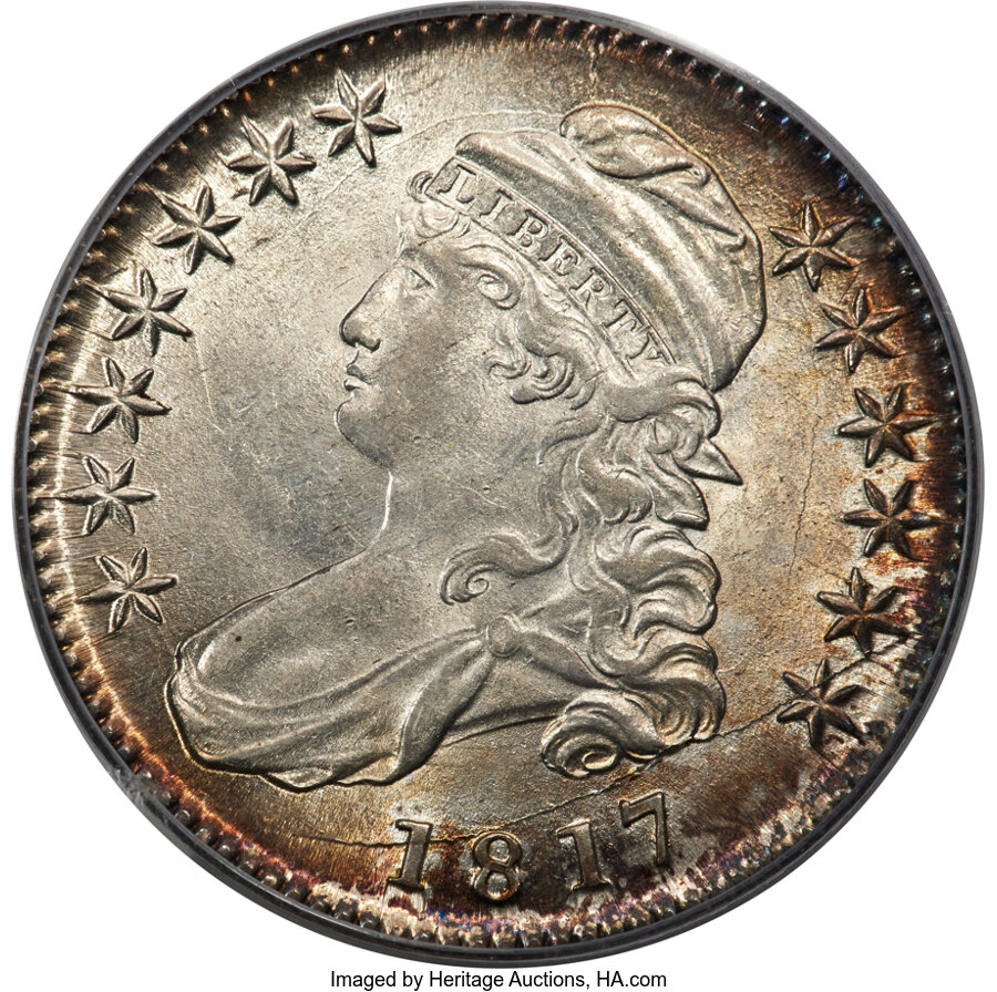 image for: 1817 50C O-113a, R.2, AU58 PCGS. CAC....