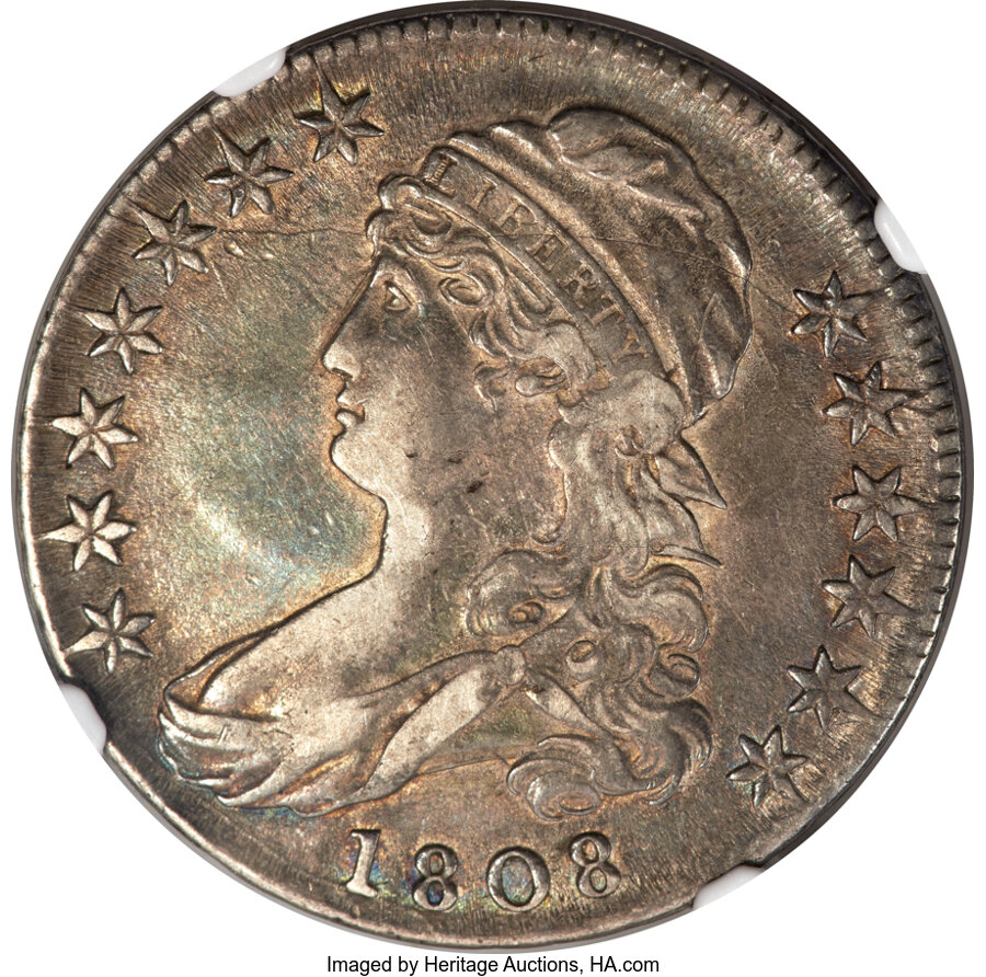 image for: 1808 50C O-107a, R.3, AU50 NGC....