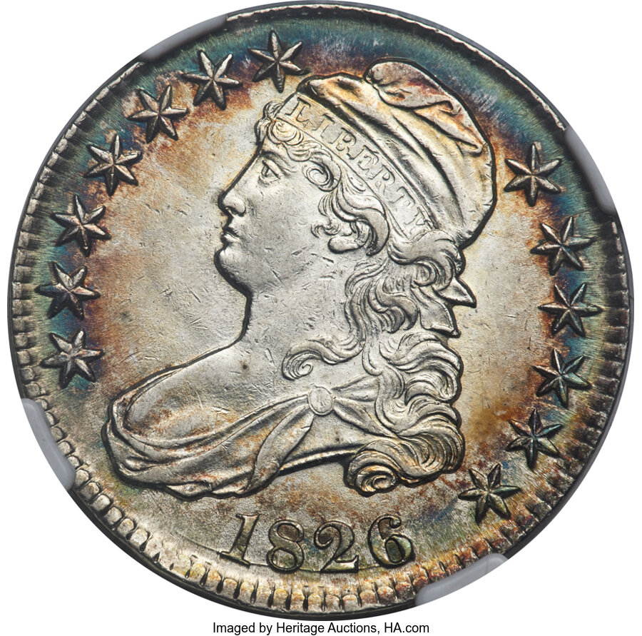 image for: 1826 50C O-101a, R.2, AU55 NGC....