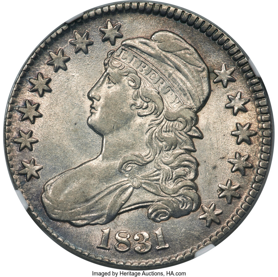 image for: 1831 50C O-109, R.1, AU58 NGC....