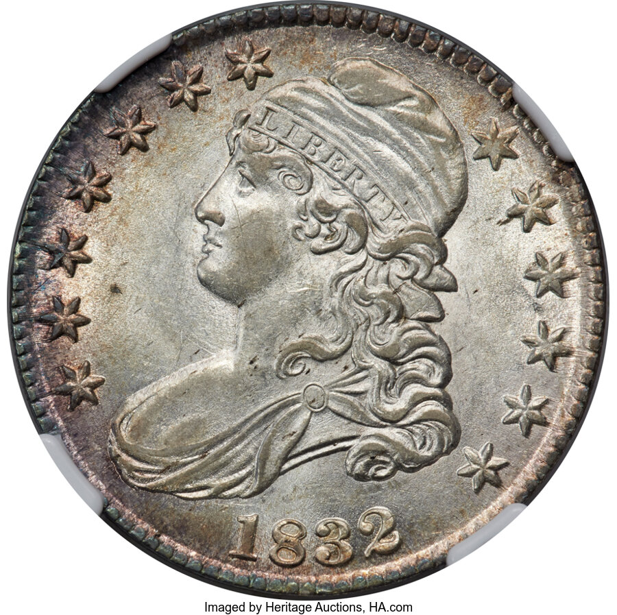 image for: 1832 50C Large Letters, O-101, R.2, MS61 NGC....