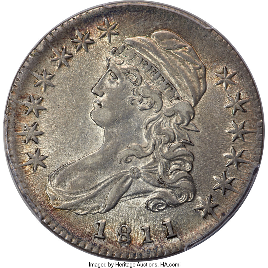 image for: 1811 50C Small 8, O-108a, R.2, AU55 PCGS....
