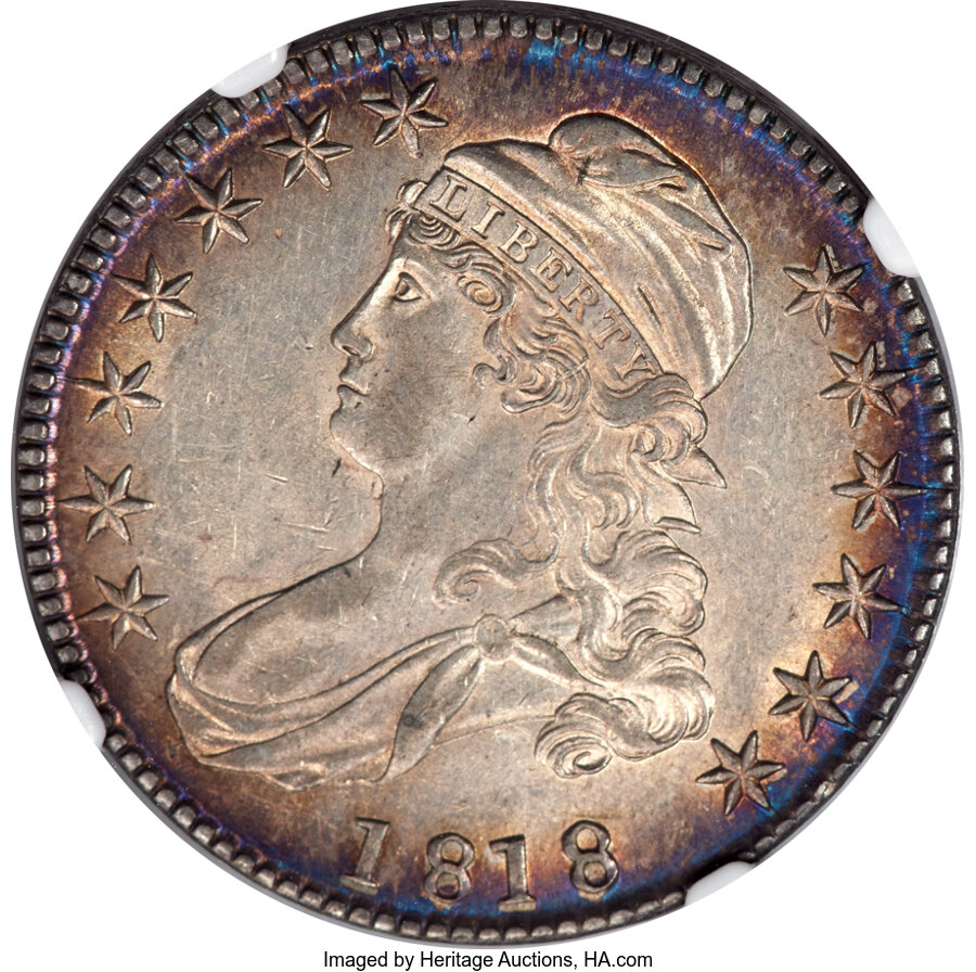 image for: 1818 50C O-112, R.2, AU58 NGC....